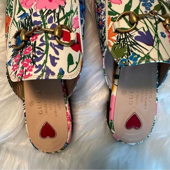 LIMITED EDITION Gucci X Ken Scott Princetown Floral Mules - Picture 6 of 11